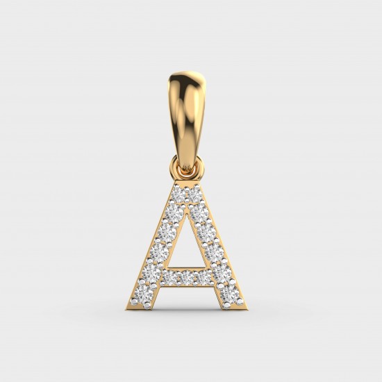 Adorable A Diamond Pendant With Loop (Without Chain)